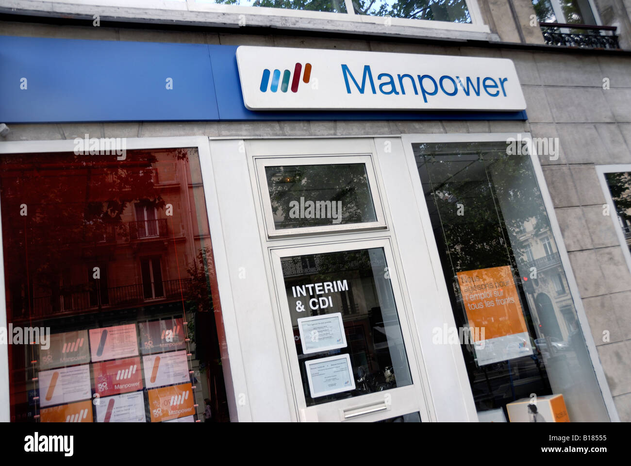 Paris FRANCE, "Manpower Temporary Employment Agency" office Stock Photo 18004705 Alamy