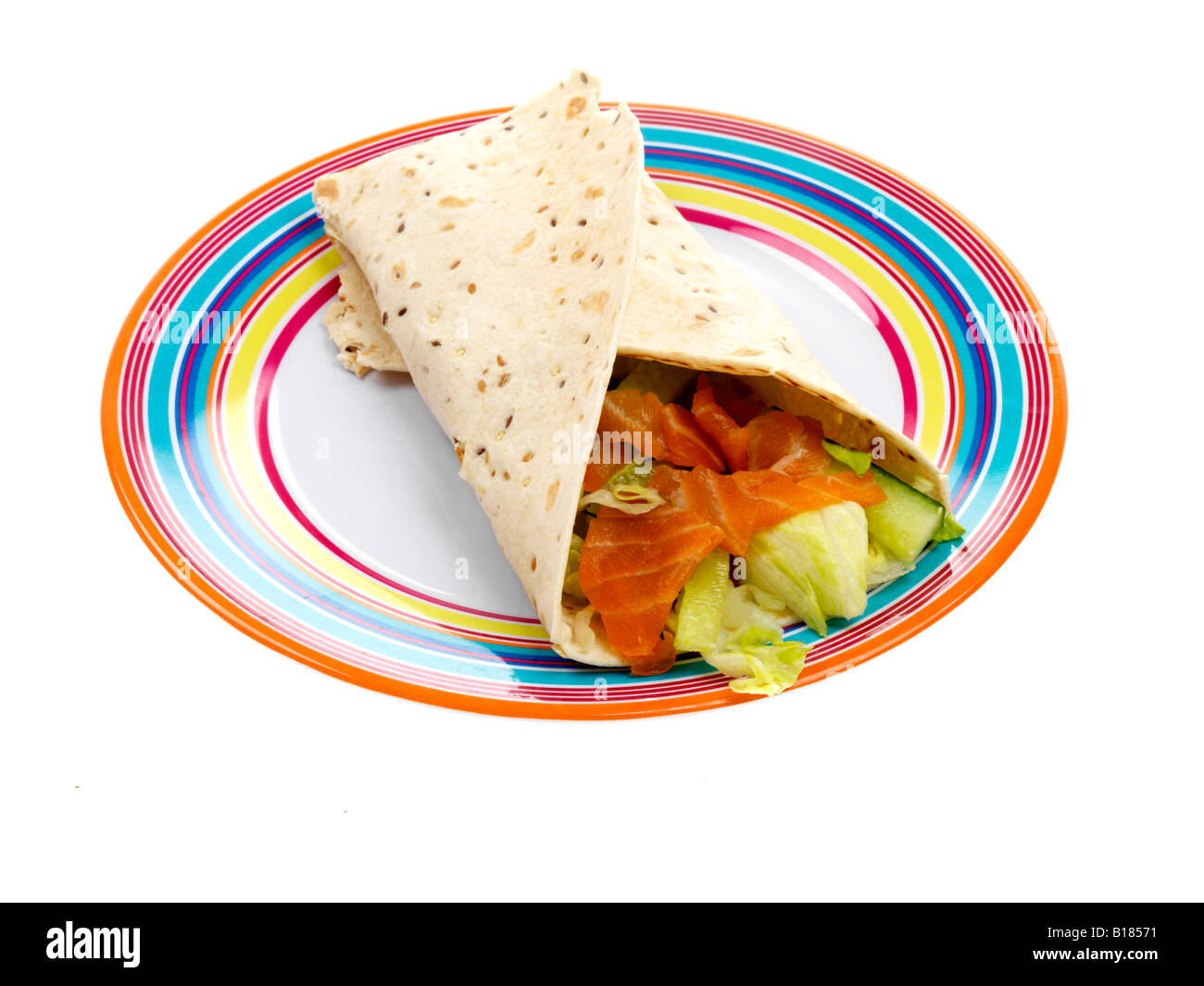 Smoked Salmon And Salad Wrap Stock Photo - Alamy