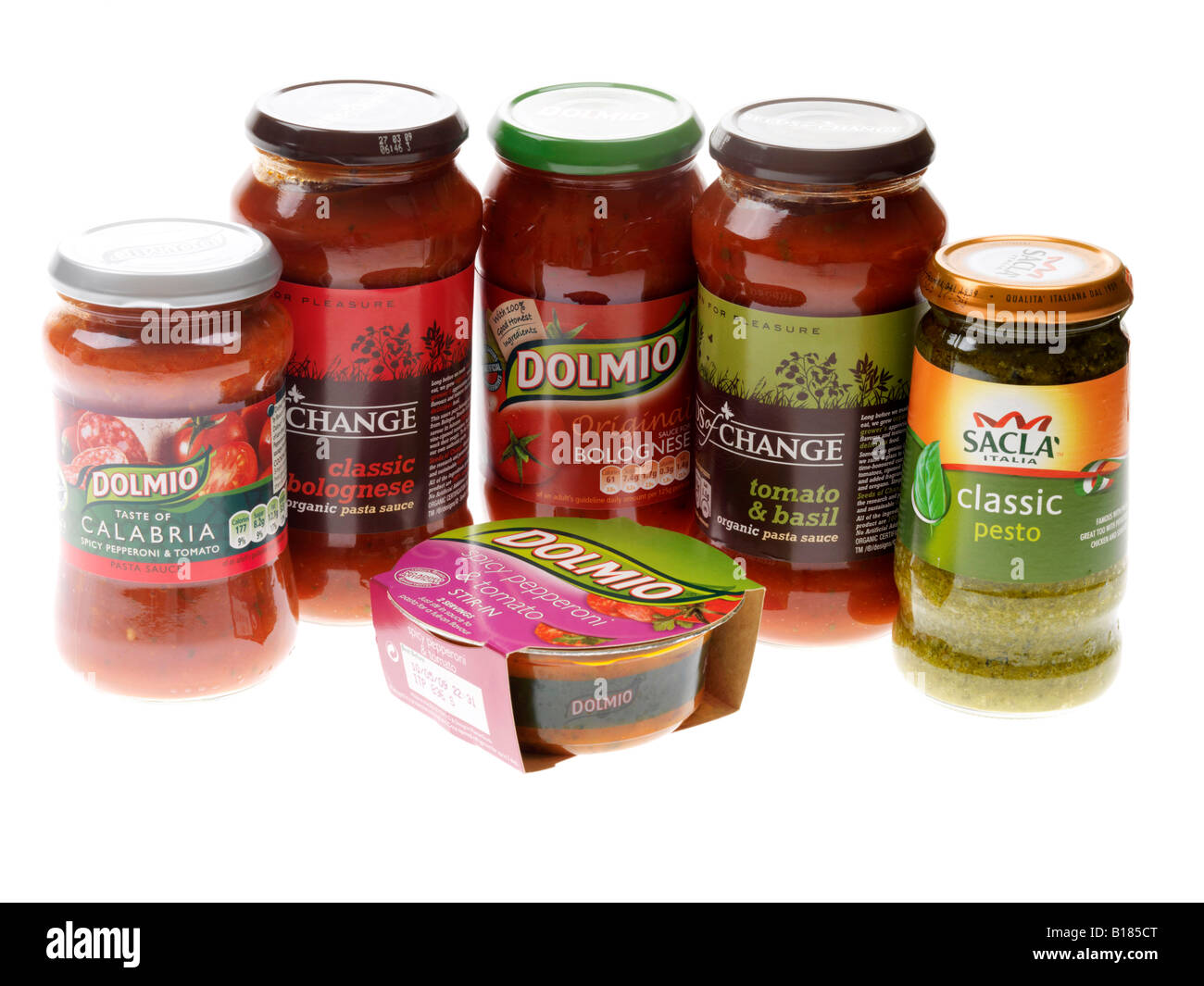 Selection of Pasta Sauces Stock Photo Alamy