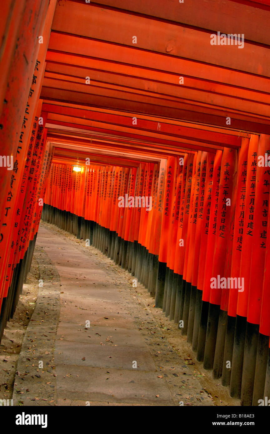Torii gates Fushimi Inari Taisha Shrine Kyoto Honshu Japan Stock Photo ...