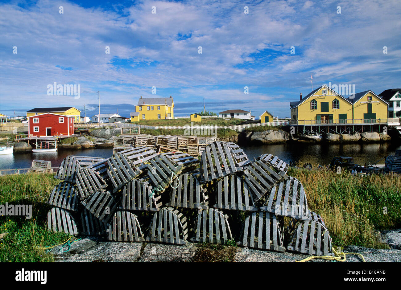 Barbour Living Heritage Village, Newtown, Newfoundland, Fishing Village,  Historical, lobster traps Stock Photo - Alamy