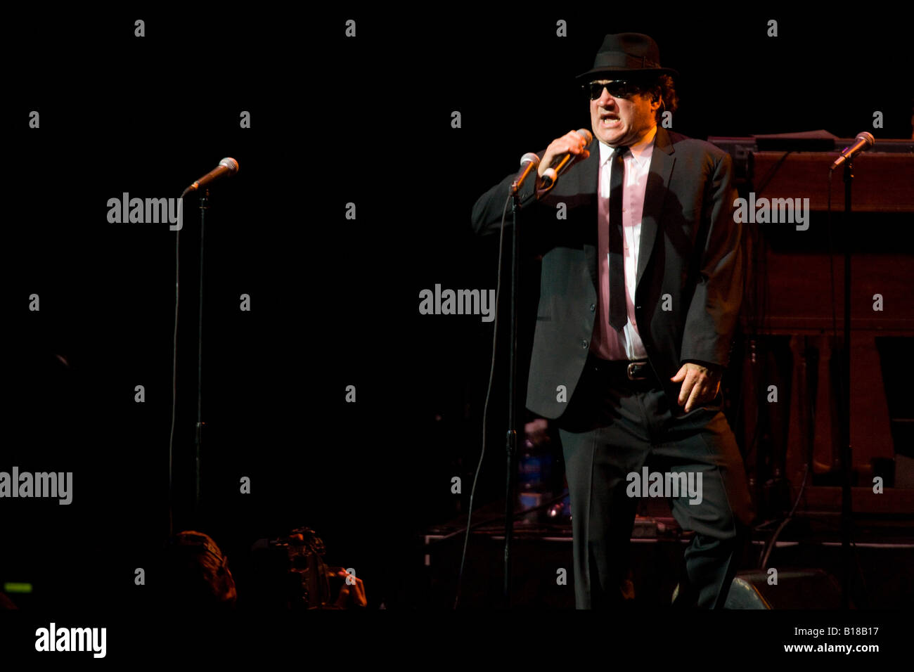 Zee and Elwood Blues Jim Belushi and Dan Aykroyd performed with Blues Brothers Band John Paul Jones Arena Charlottesville VA USA Stock Photo