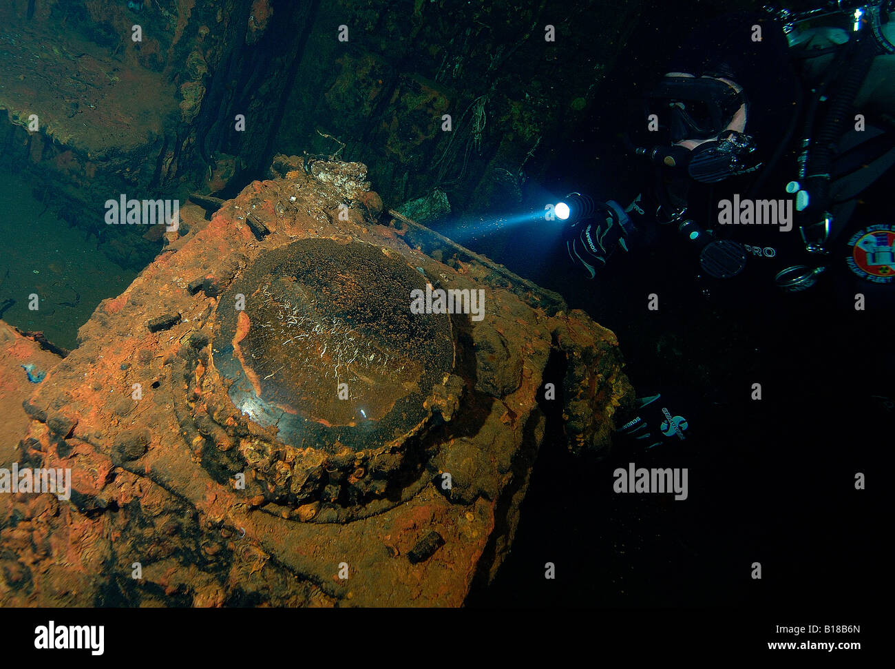 Radar at Wreck USS Saratoga Bikini Atoll Marshall Islands Stock