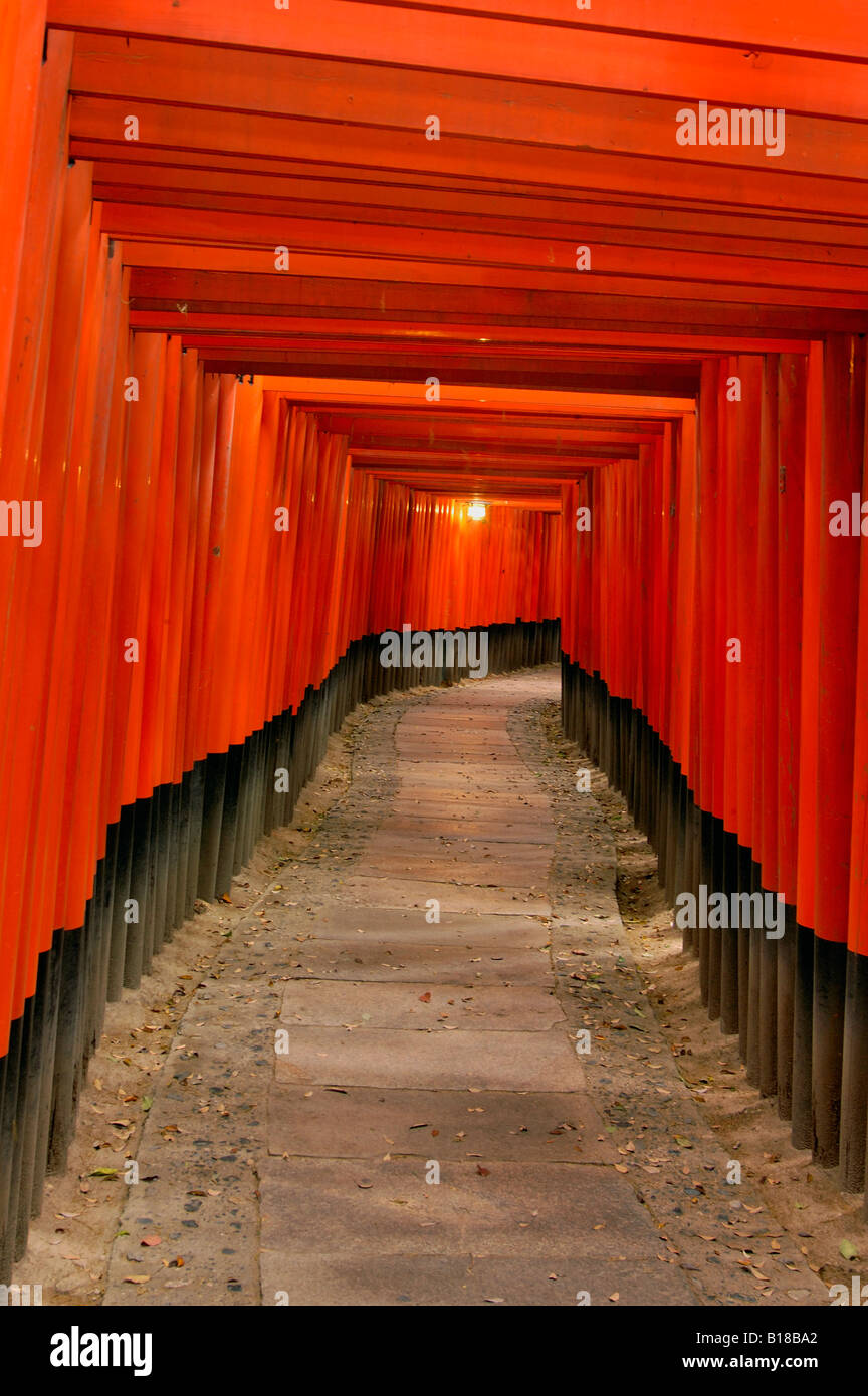 Torii gates Fushimi Inari Taisha Shrine Kyoto Honshu Japan Stock Photo ...