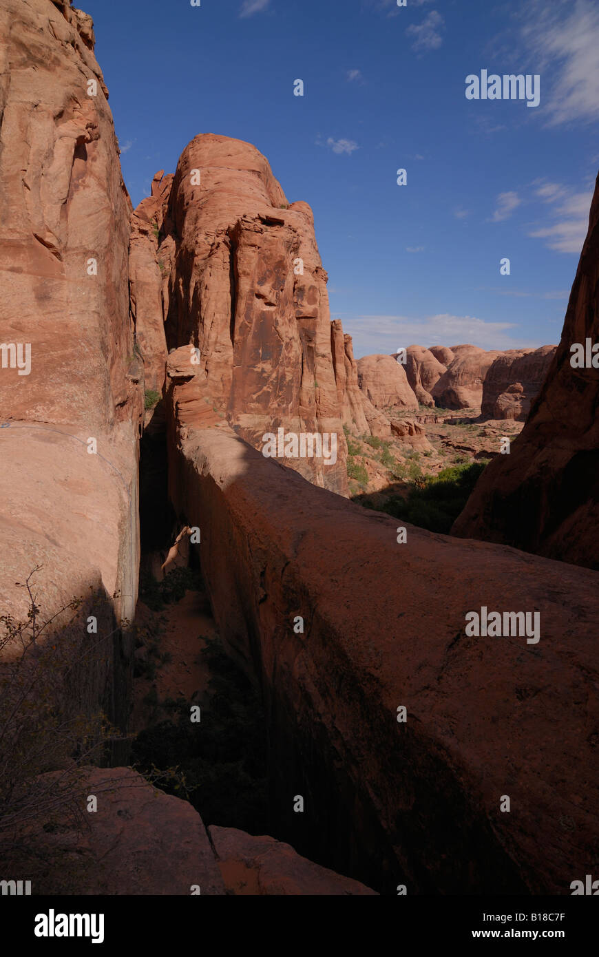 a giant arch on the slick roack trail near Arches Bows national Park