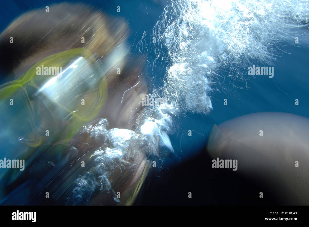 Diver in Panic Stock Photo Alamy