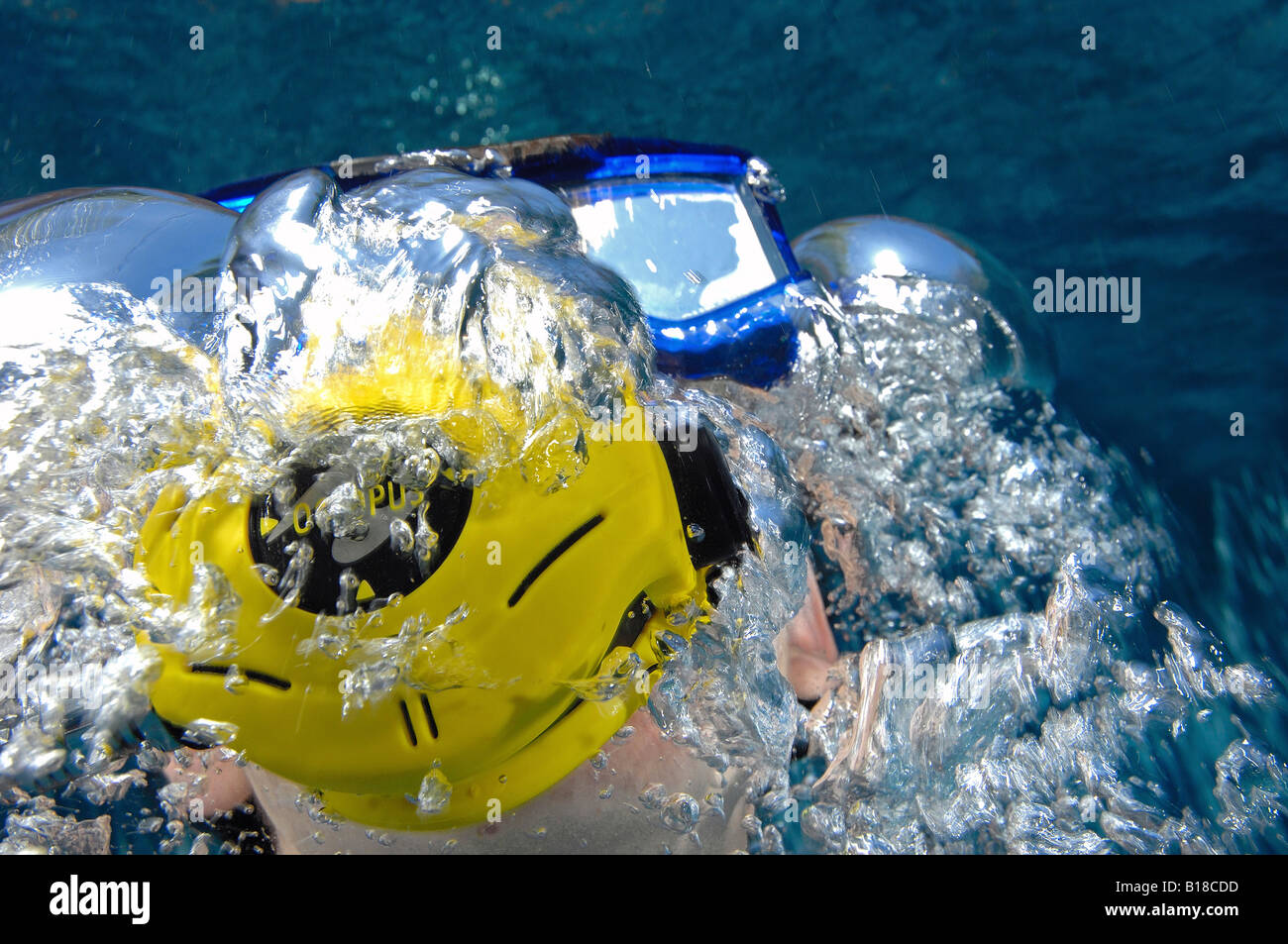 Diver emergency ascent Stock Photo Alamy