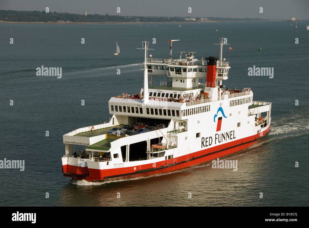 Red Funnel Car Ferry Red Eagle in Southampton Water Stock Photo Alamy
