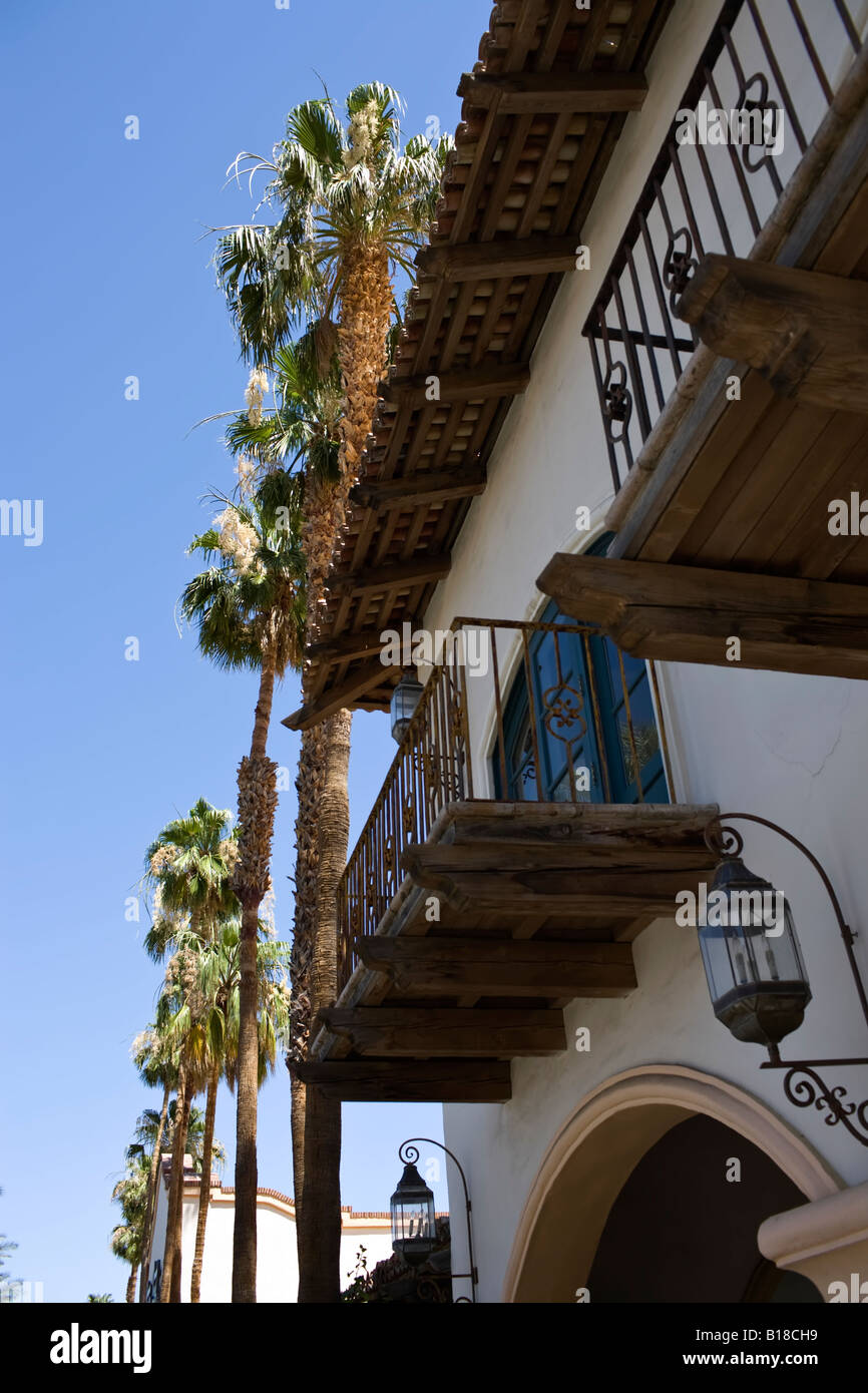 Palm Springs Spanish Architecture Shopping Center Stock Photo