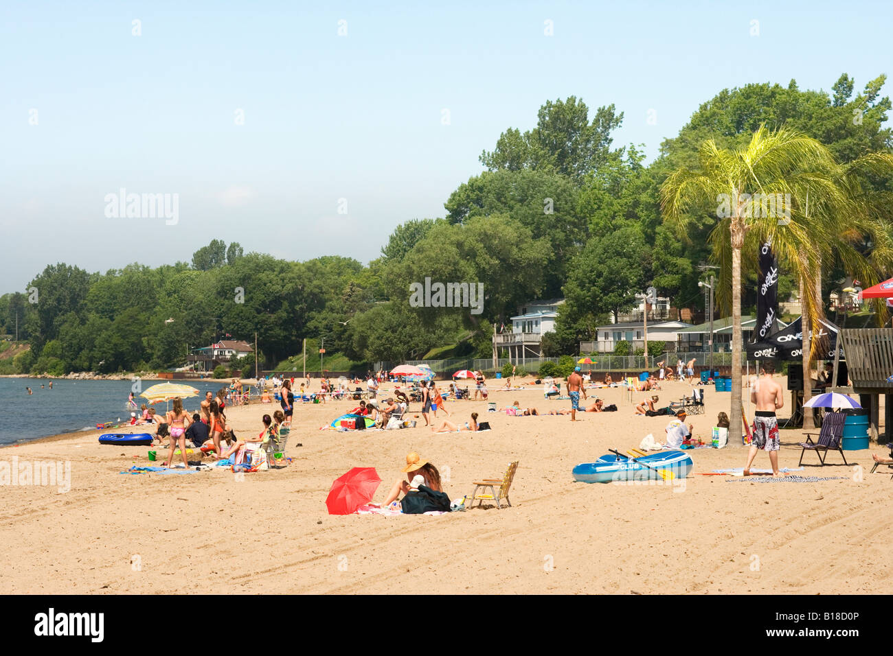 Beach, Port Dover, Ontario, Canada, people Stock Photo