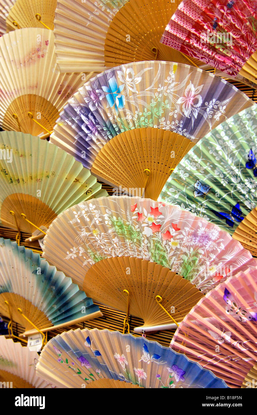 decorative japanese fans Kyoto Japan Stock Photo Alamy