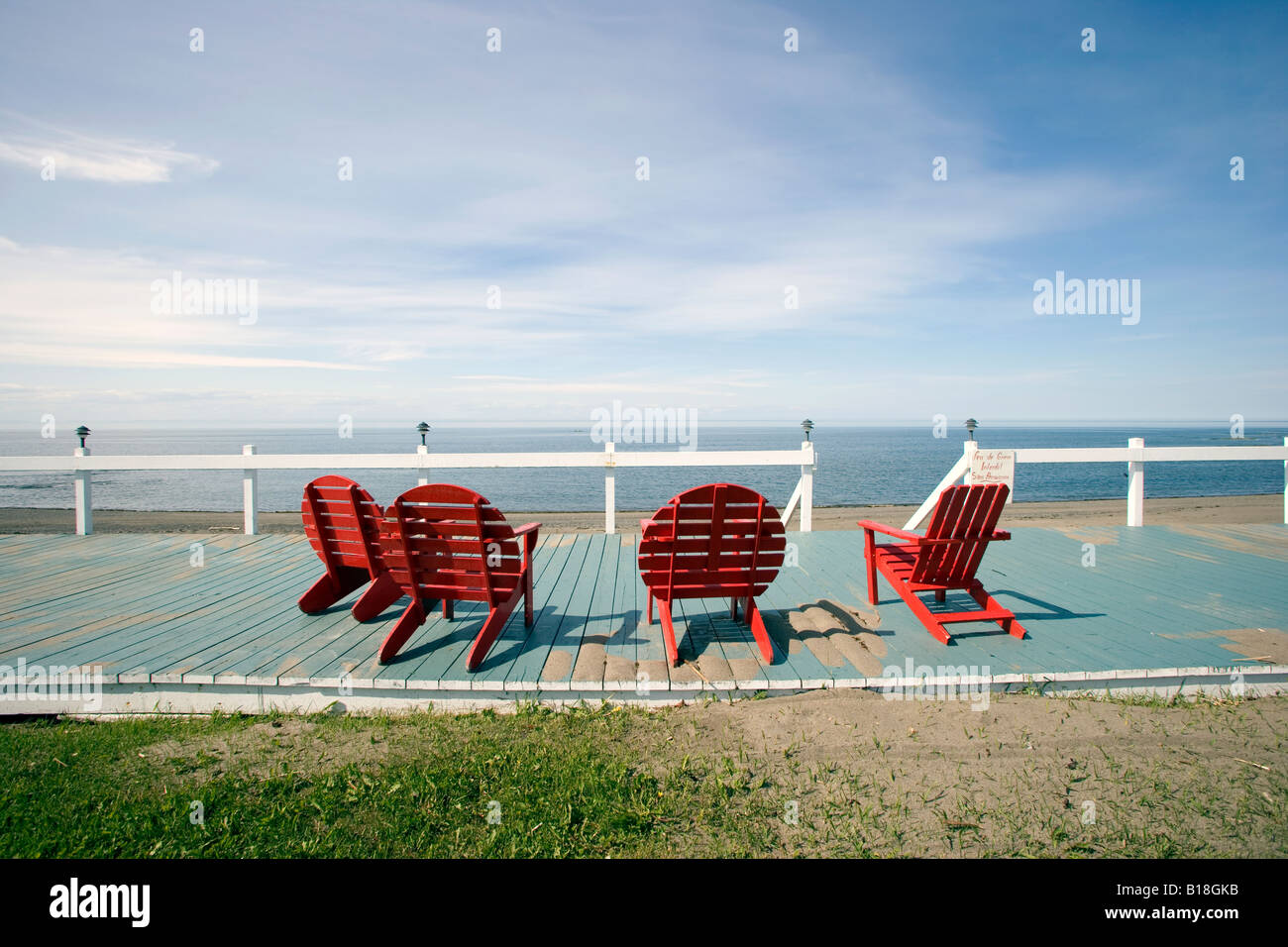 Lawn chairs, St. Luce, Quebec, Canada Stock Photo Alamy