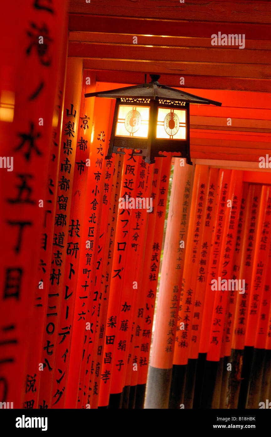 Torii gates Fushimi Inari Taisha Shrine Kyoto Honshu Japan Stock Photo ...