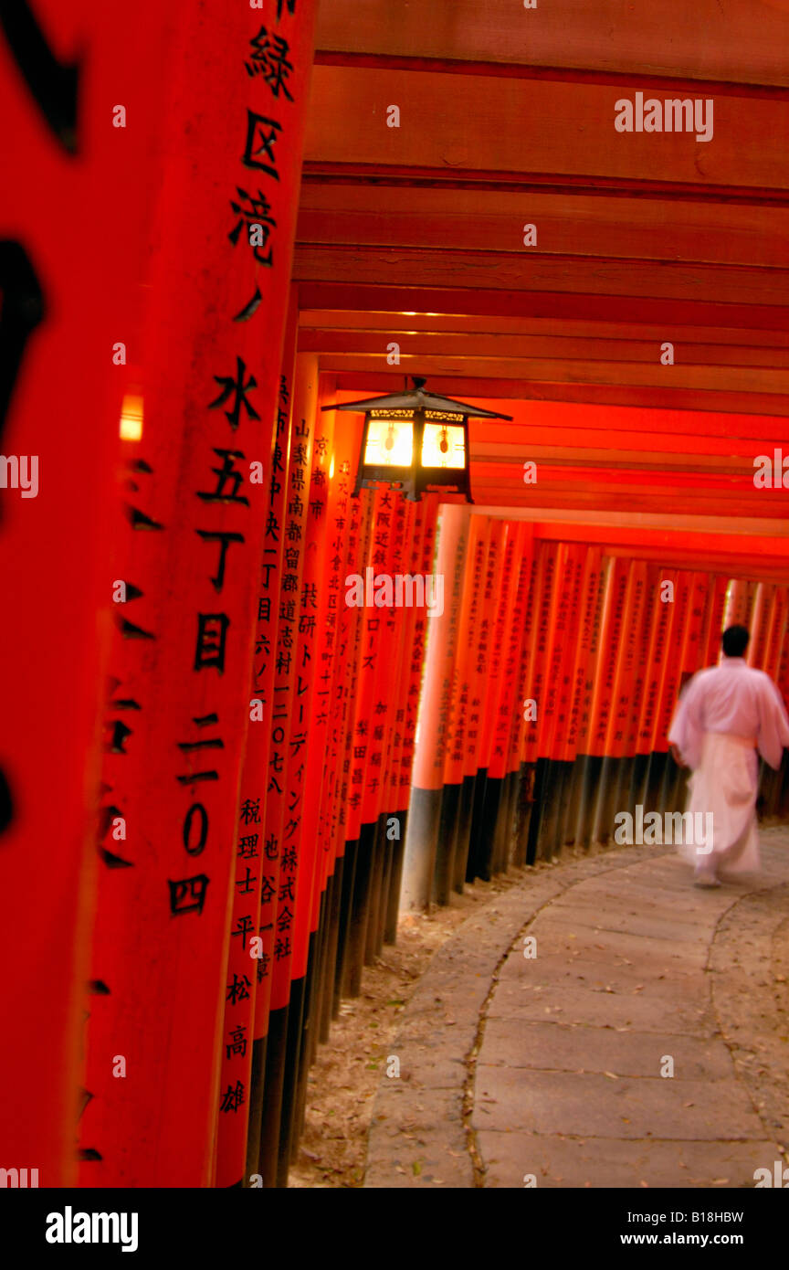 Torii gates Fushimi Inari Taisha Shrine Kyoto Honshu Japan Stock Photo ...