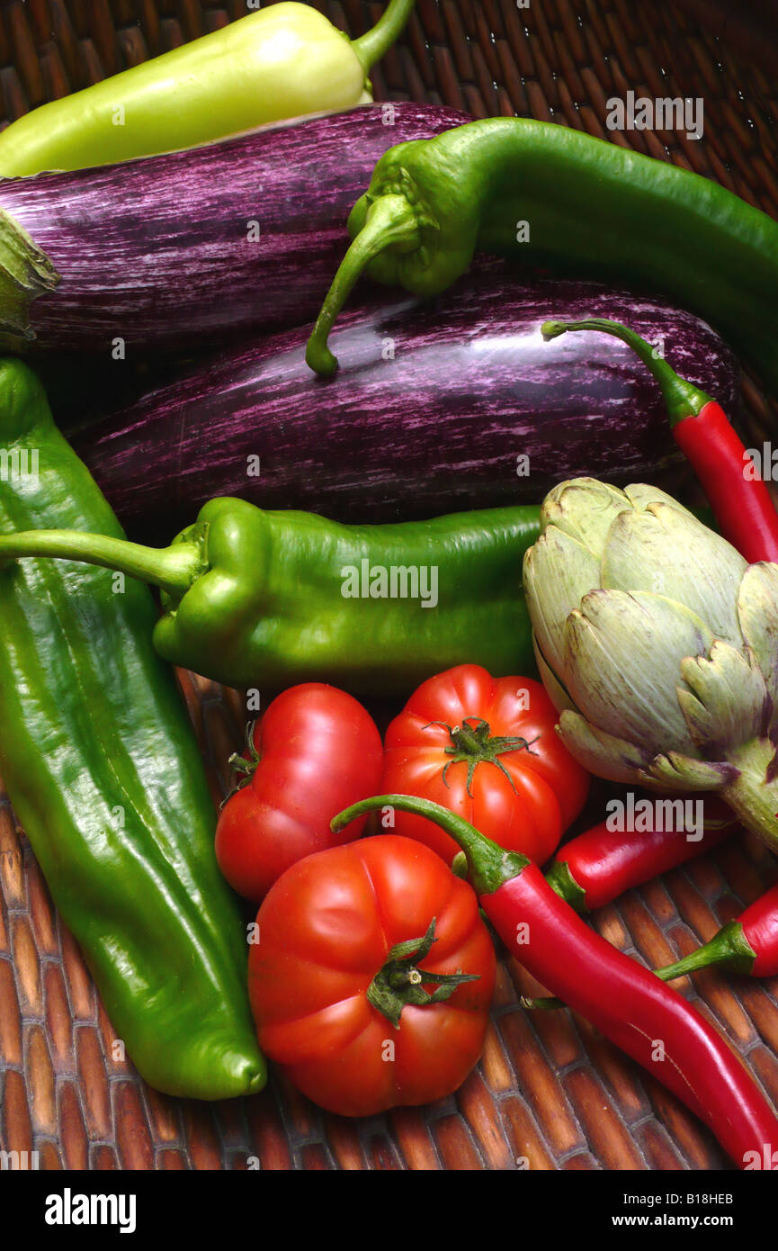 summer vegetables in a display Stock Photo