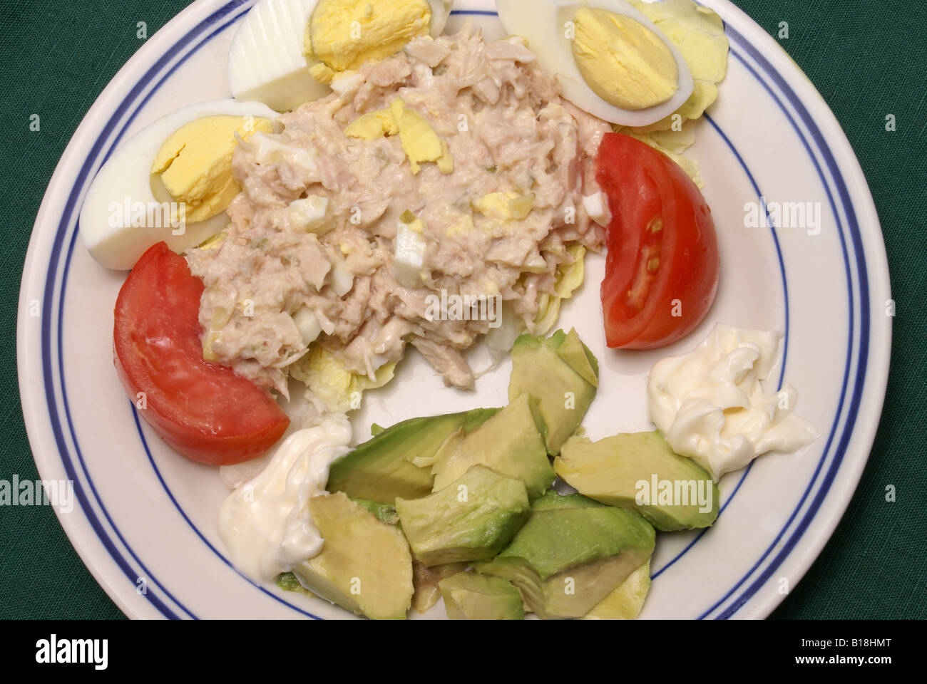 Tuna Salad Plate Meal Stock Photo