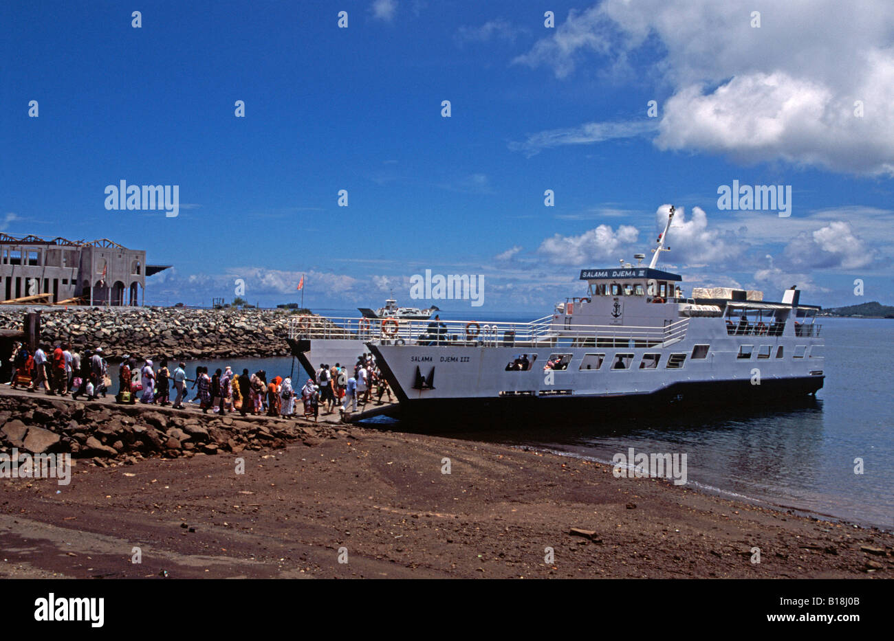 Dzaoudzi ferry, Mamoudzou harbour, Grande Terre, Mayotte island, Comoro Archipelago, Indian Ocean Stock Photo
