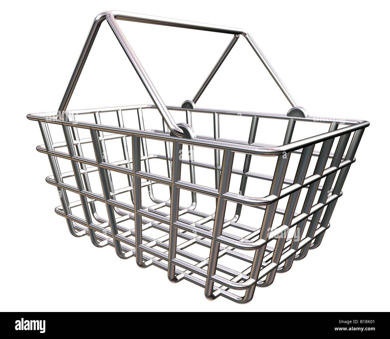 Stylized shopping basket representing the buying of goods online Stock Photo