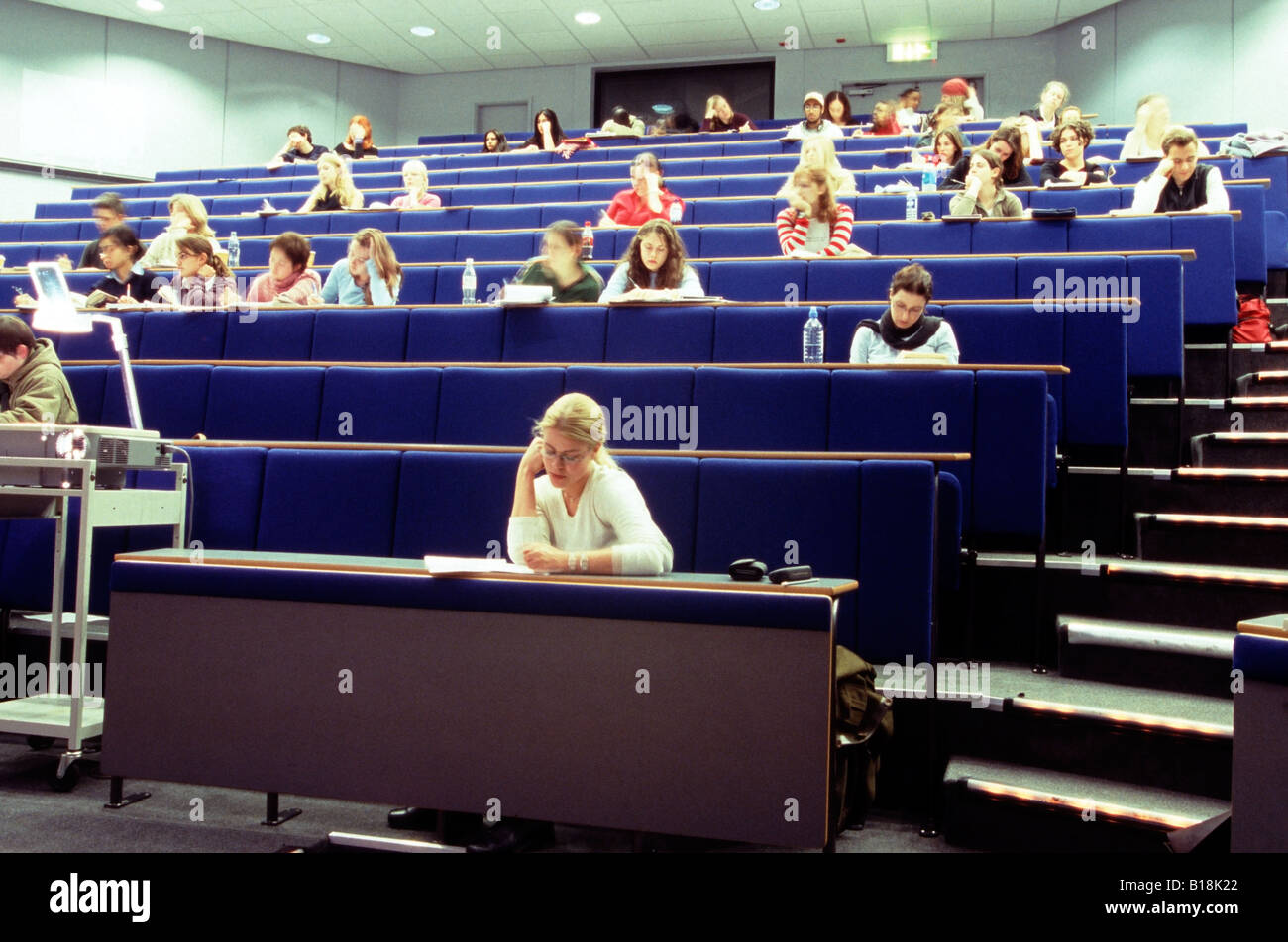 Students in lecture hall Goldsmith's college London Stock Photo