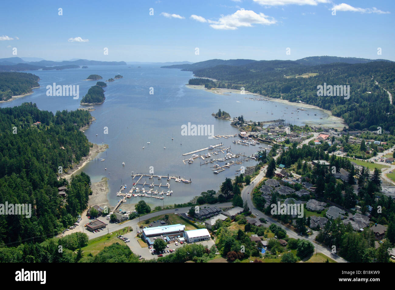 Ganges, Salt Spring Island, BC. Aerial photographs of the Southern Gulf