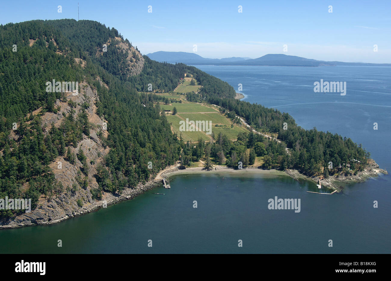 The Saturna Island Vineyard, Saturna Island, BC. Aerial photography of