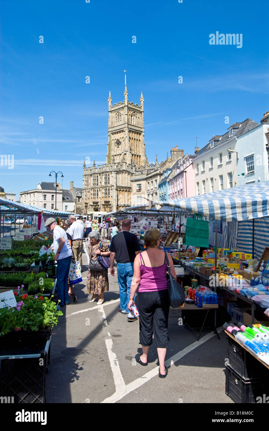 Market day in Cirencester, Gloucestershire, England Stock Photo