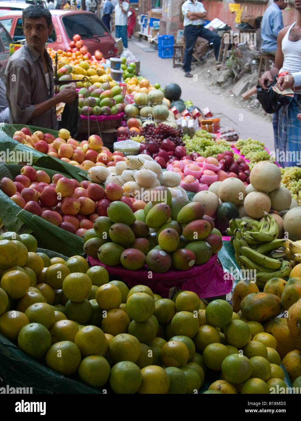 abundant fruit in the street markets of Kolkata India Stock Photo Alamy