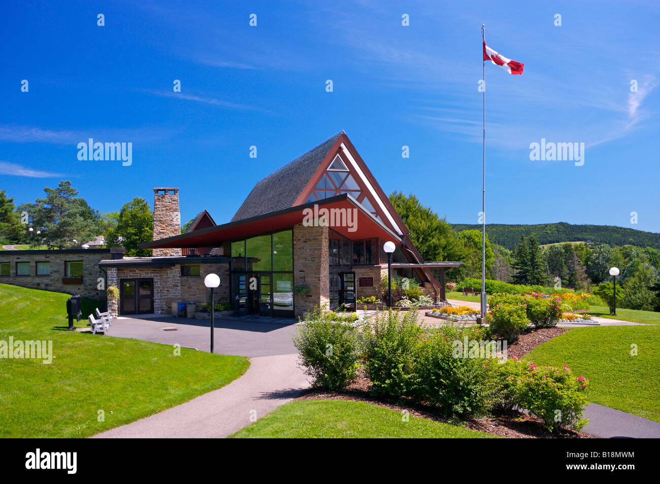 Exterior of the Alexander Graham Bell National Historic Site in the town of Baddeck at the start of the Cabot Trail, Bras d'Or L Stock Photo