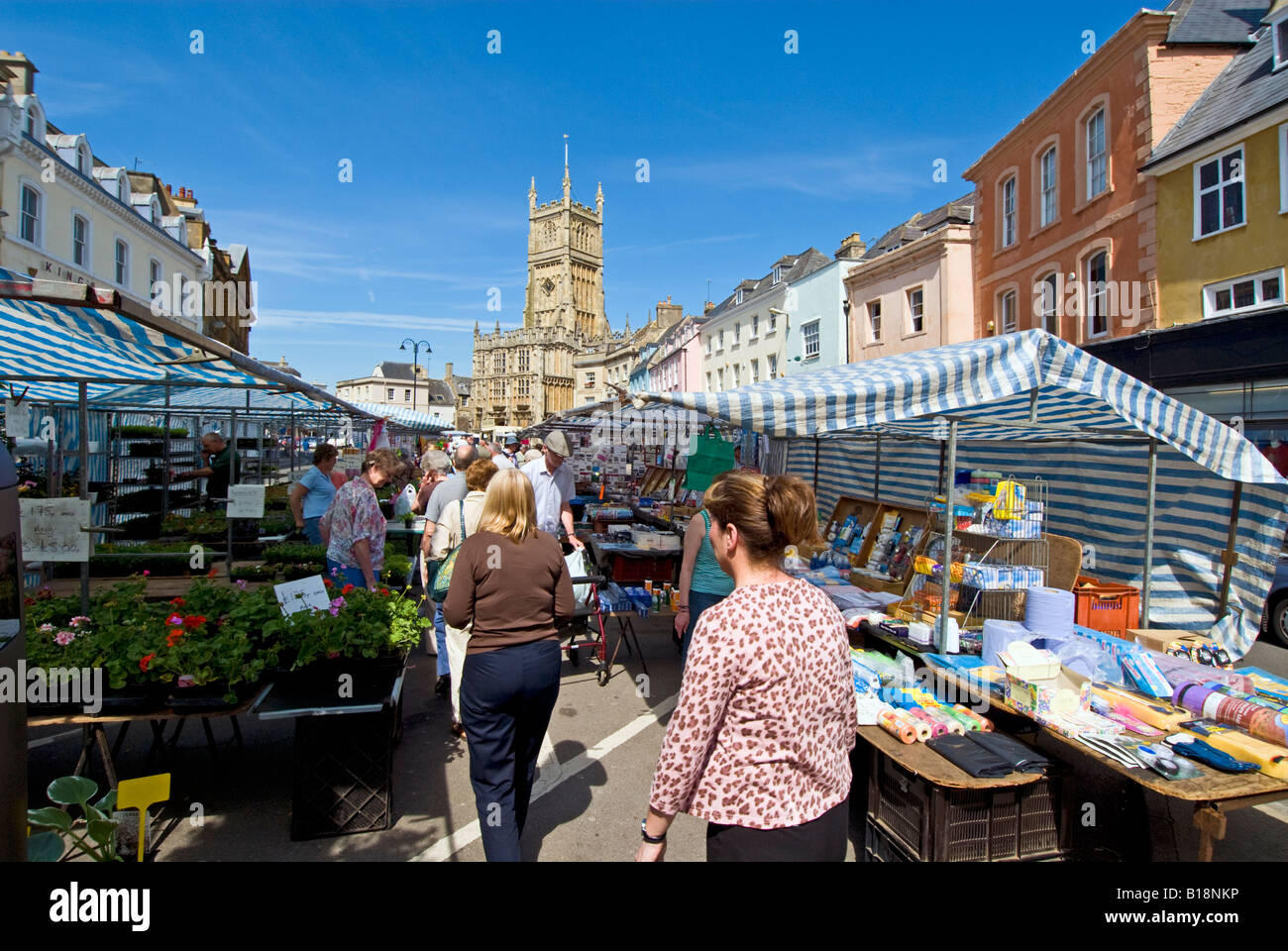 Market day in Cirencester, Gloucestershire, England Stock Photo