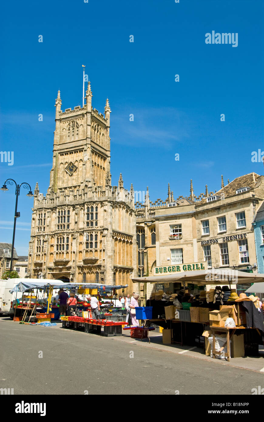 Market day in Cirencester, Gloucestershire, England Stock Photo