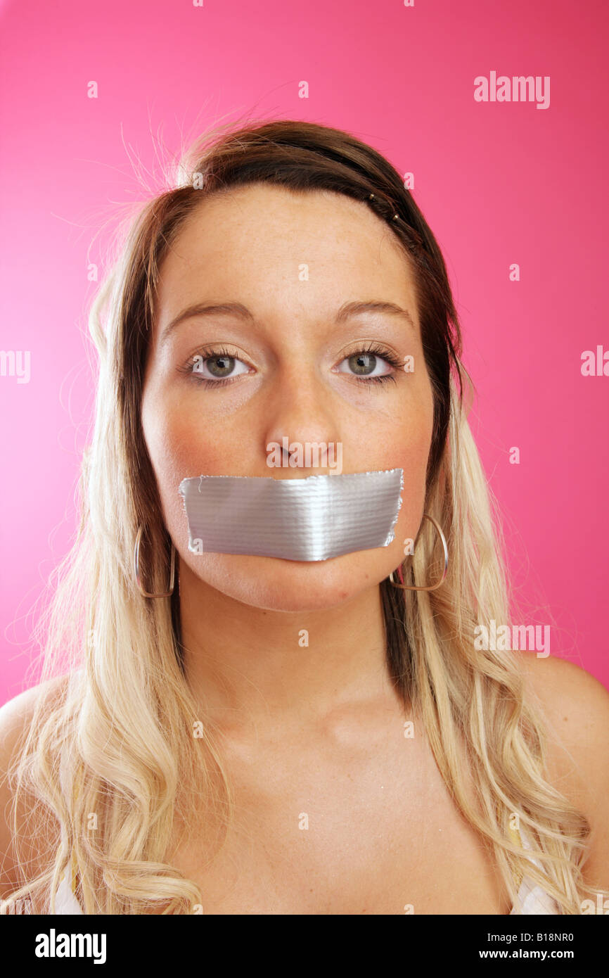 Teen girl tape over mouth hires stock photography and images Alamy