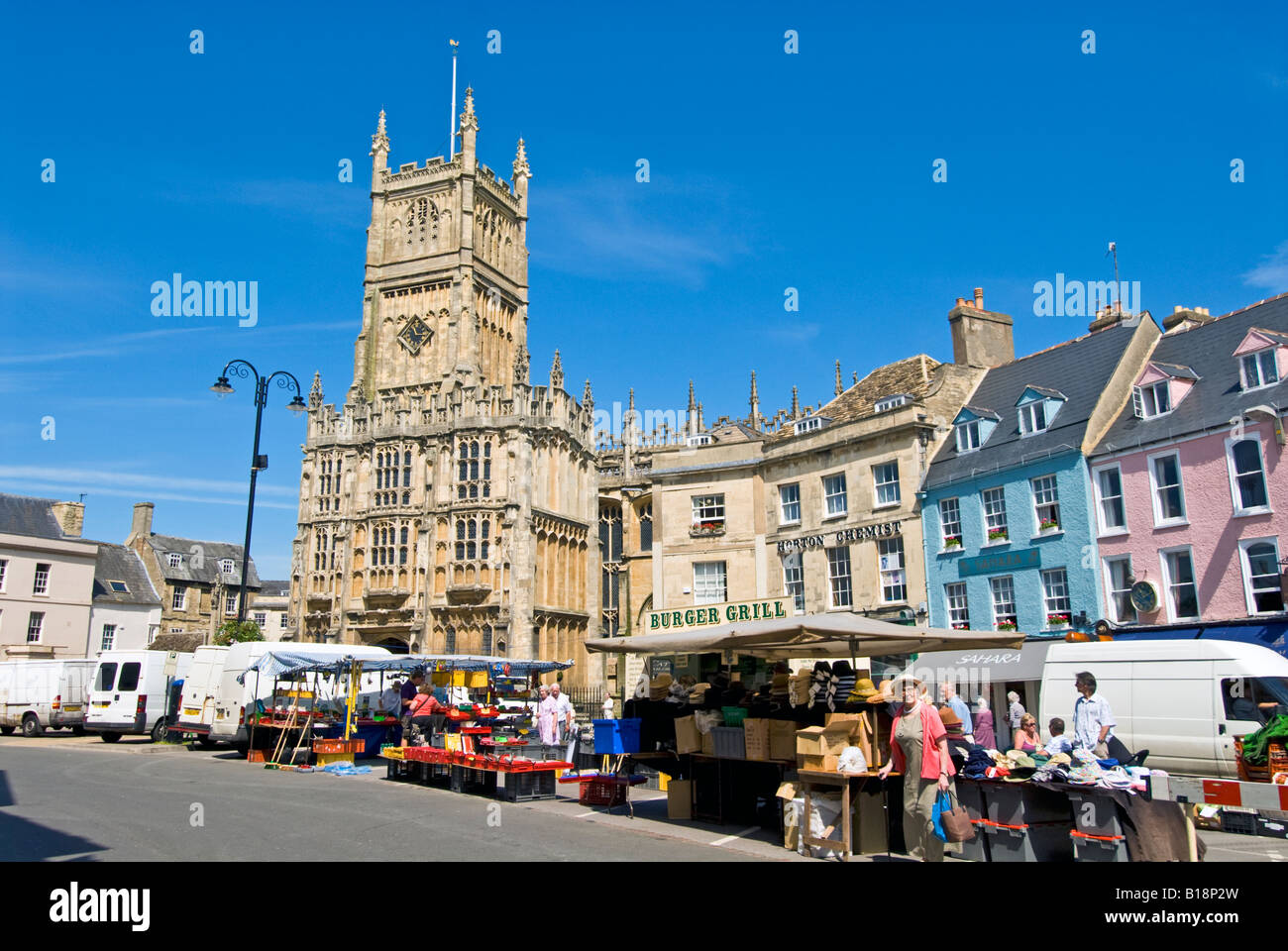 Market day in Cirencester, Gloucestershire, England Stock Photo