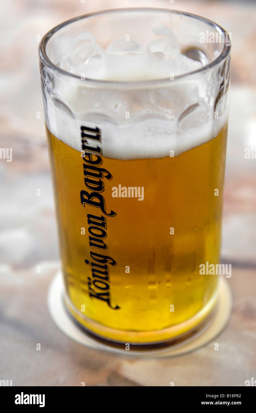 konig von bayern bavarian bier beer pils lager glass alochol goslar harz lower saxon germany deutschland travel tourism Stock Photo