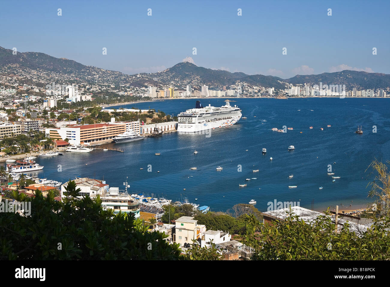 View from former Casablanca hotel, Acapulco, Guerrero, Mexico. Stock Photo