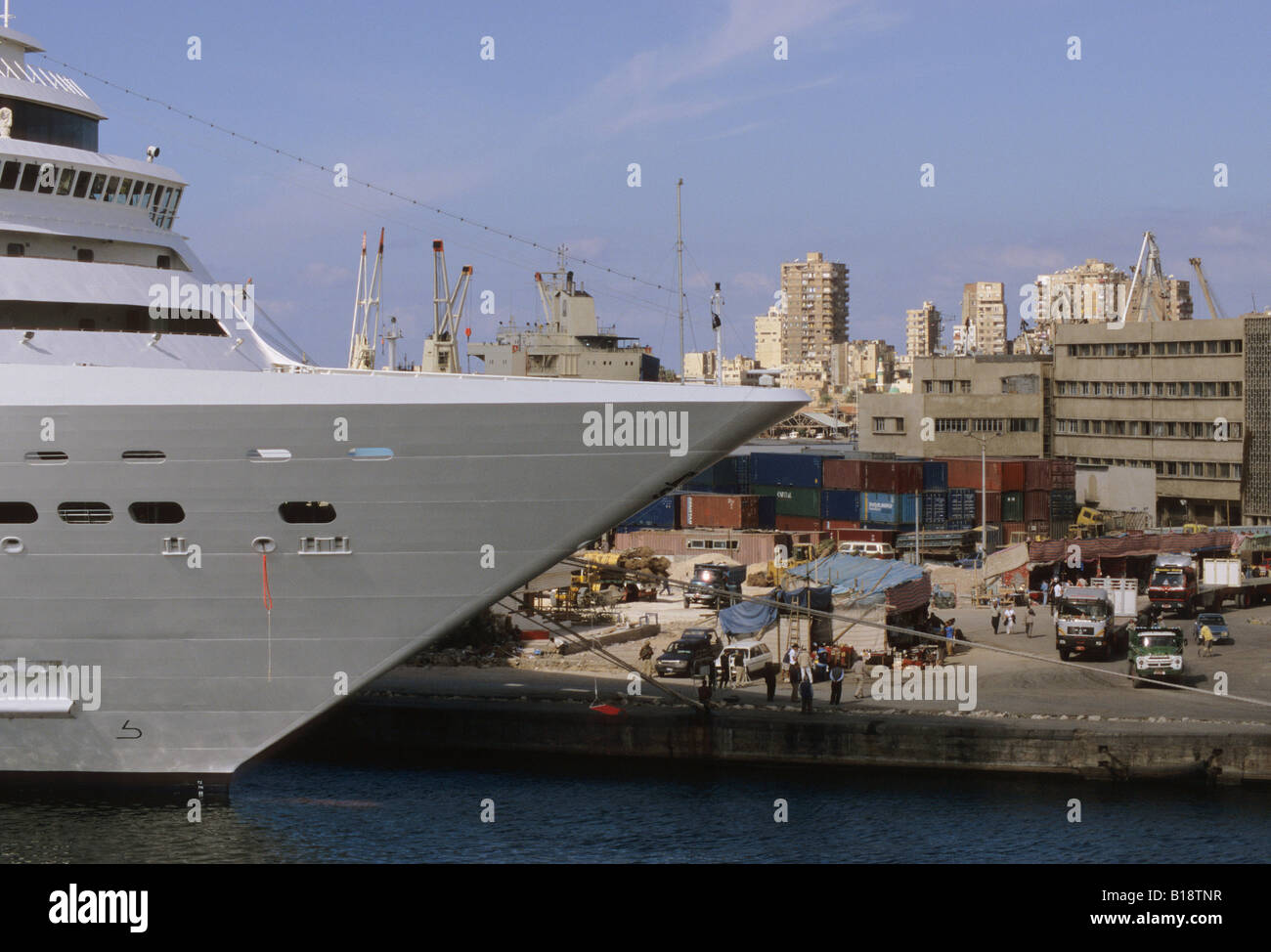 cruiseship at the port of Alexandria Egypt Northern Africa Stock Photo -  Alamy