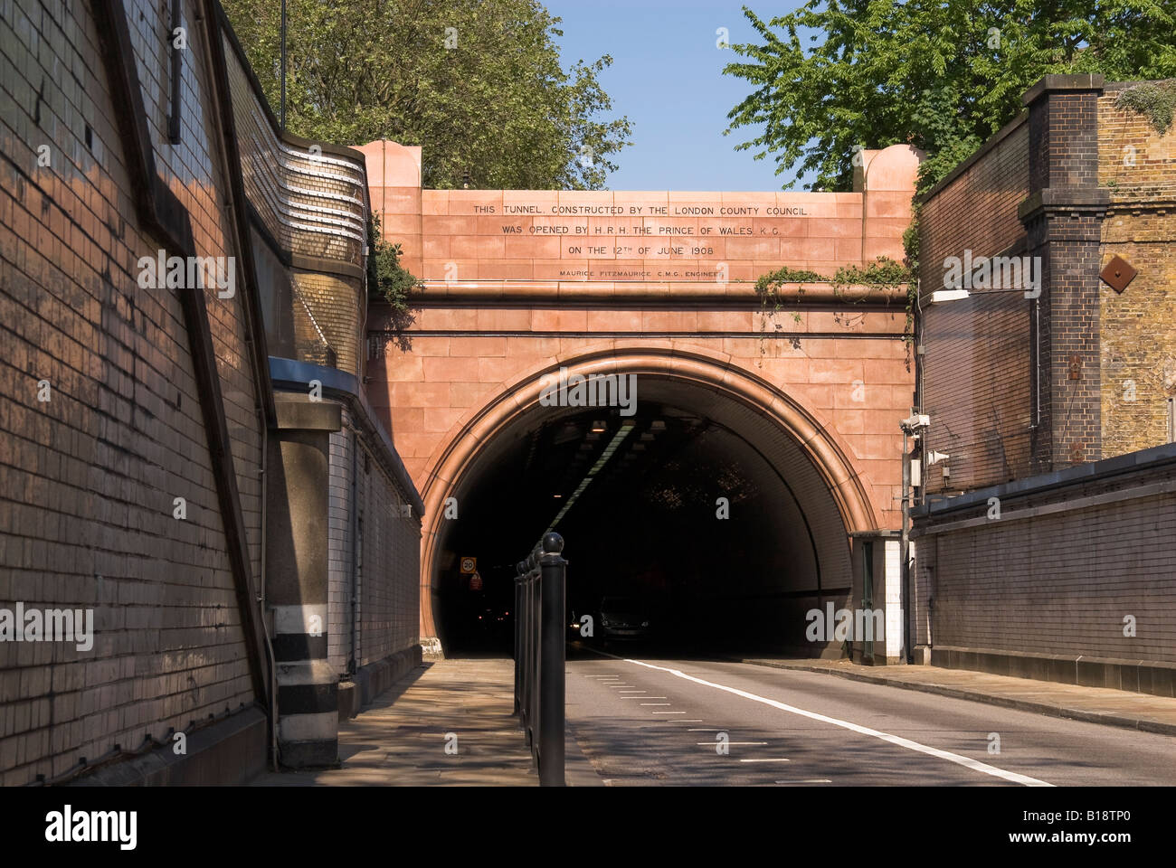 Entrance of the Surrey side of the Rotherhithe Tunnel, London Stock Photo