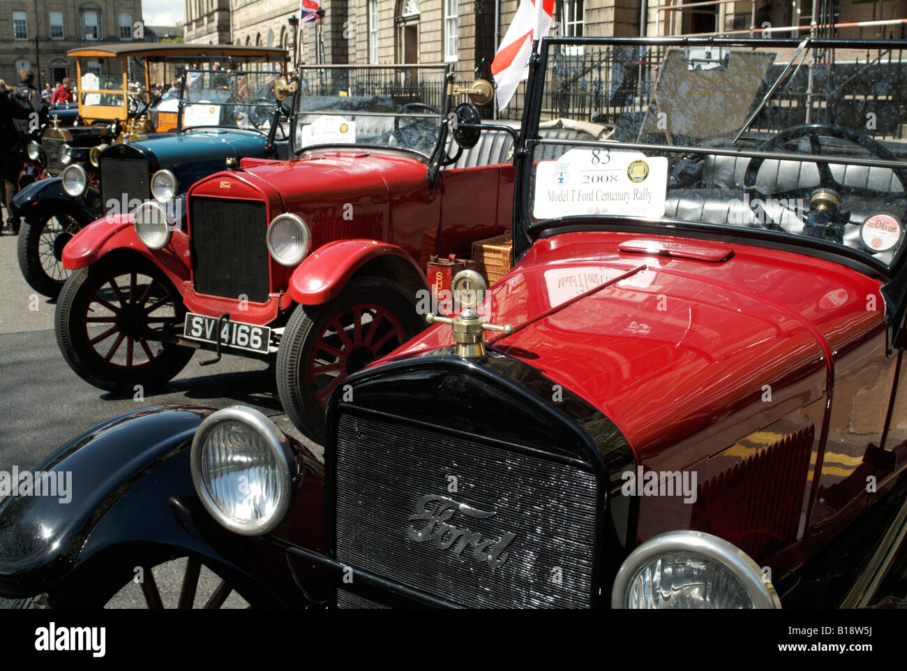 Model T Ford cars taking part in the 2008 Centenary Rally, Edinburgh Stock Photo