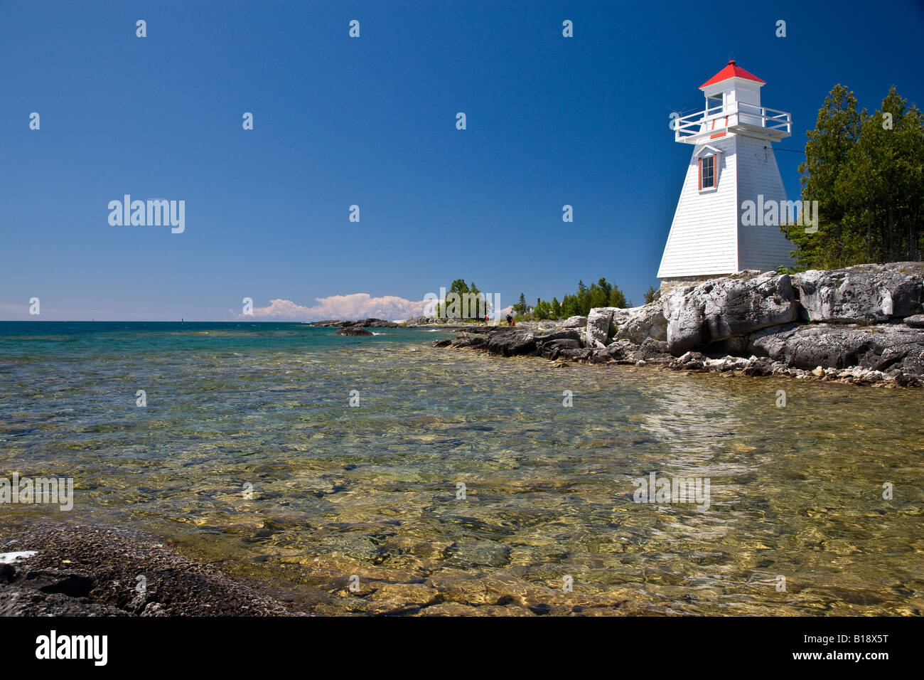 Lighthouse at South Baymouth, Manitoulin Island, Ontario, Canada Stock