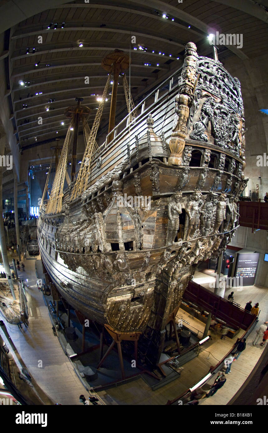 Vertical view of the Vasa from the Stern. Stockholm, Sweden Stock ...