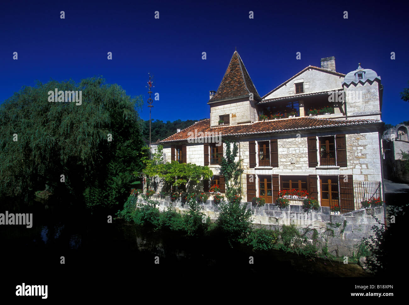 home, house, Dronne River, Brantome, Dordogne, Aquitaine, France