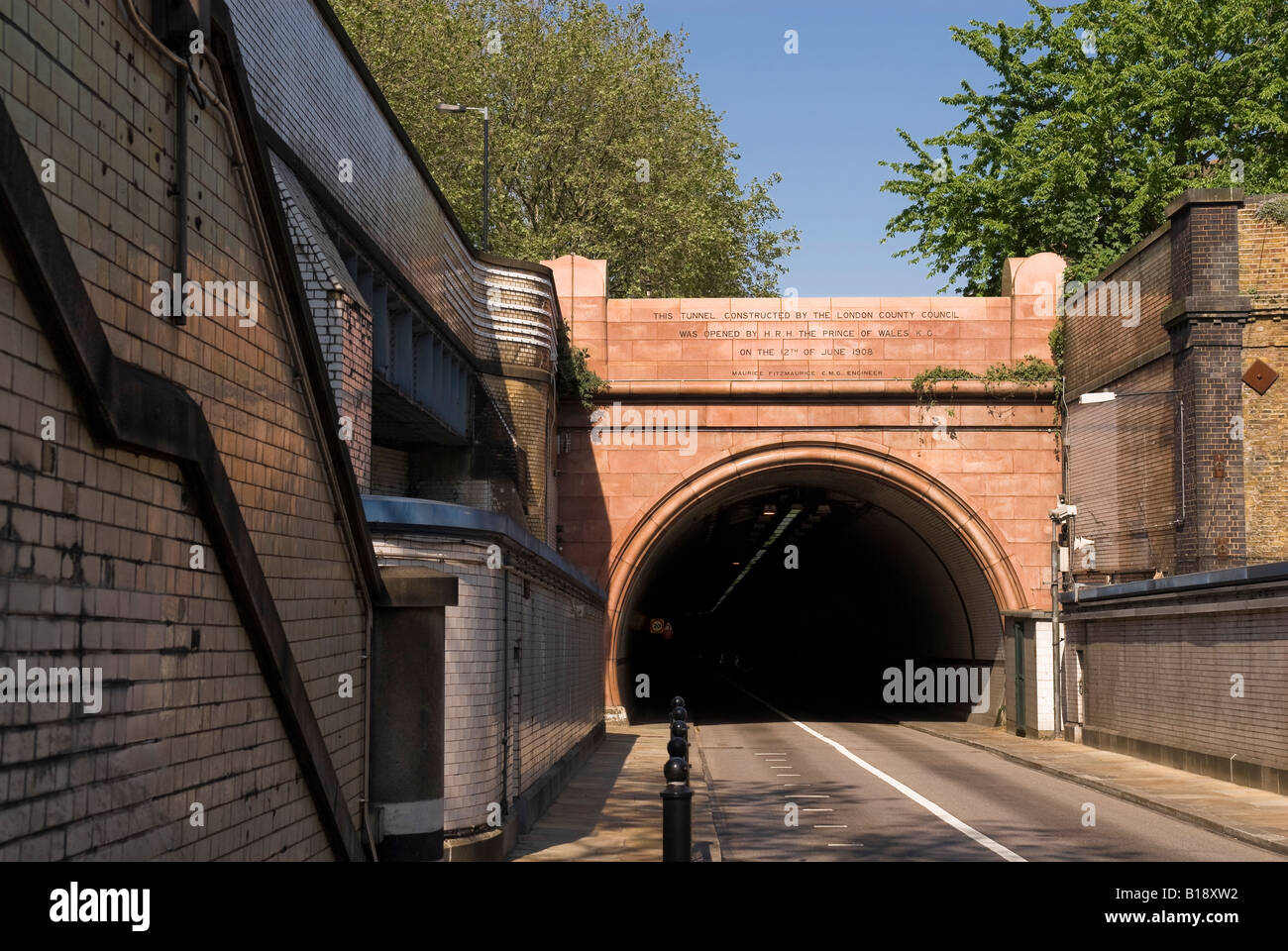 Entrance of the Surrey side of the Rotherhithe Tunnel, London Stock