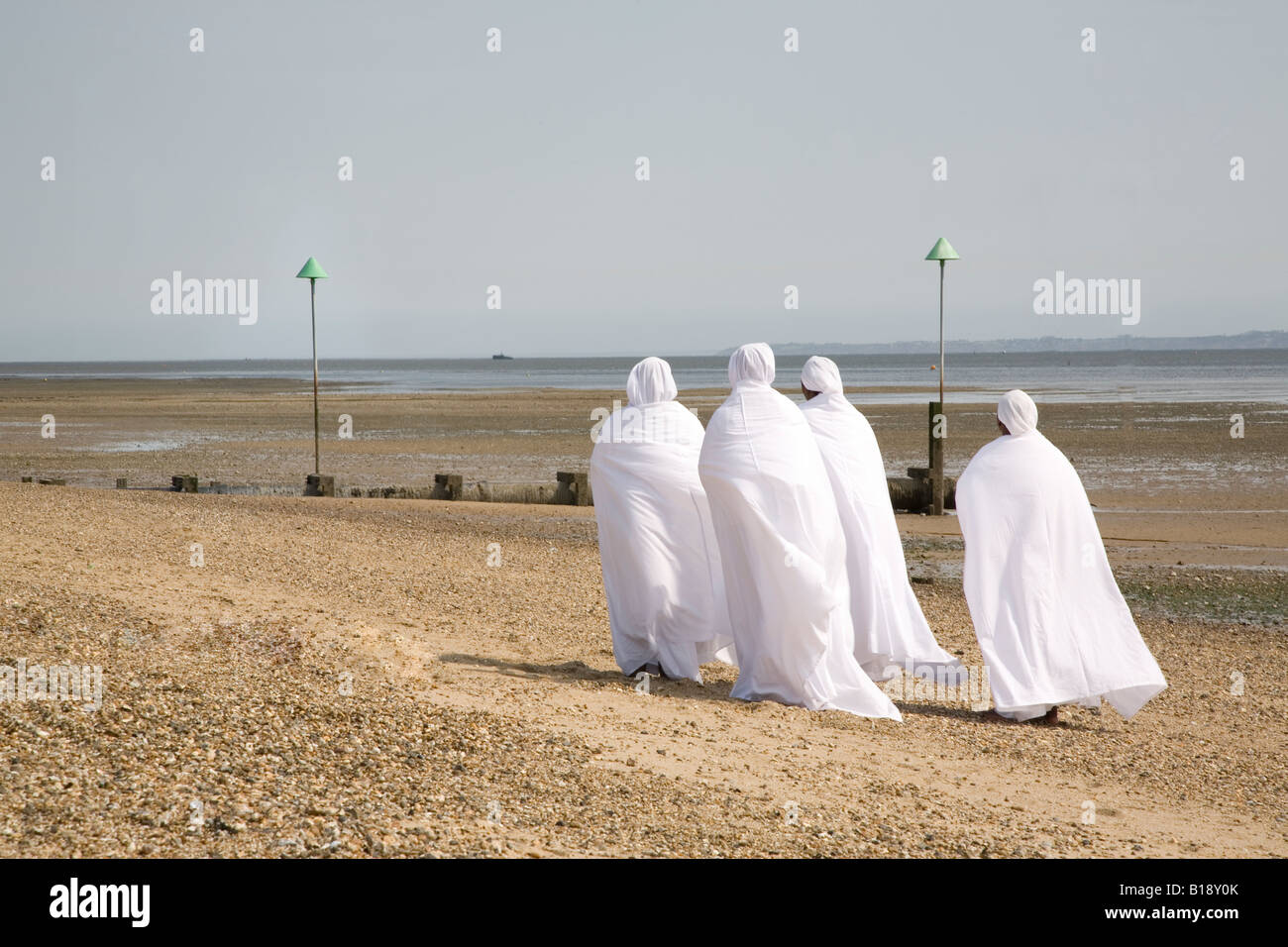 African religious worship on Southend beach UK Stock Photo