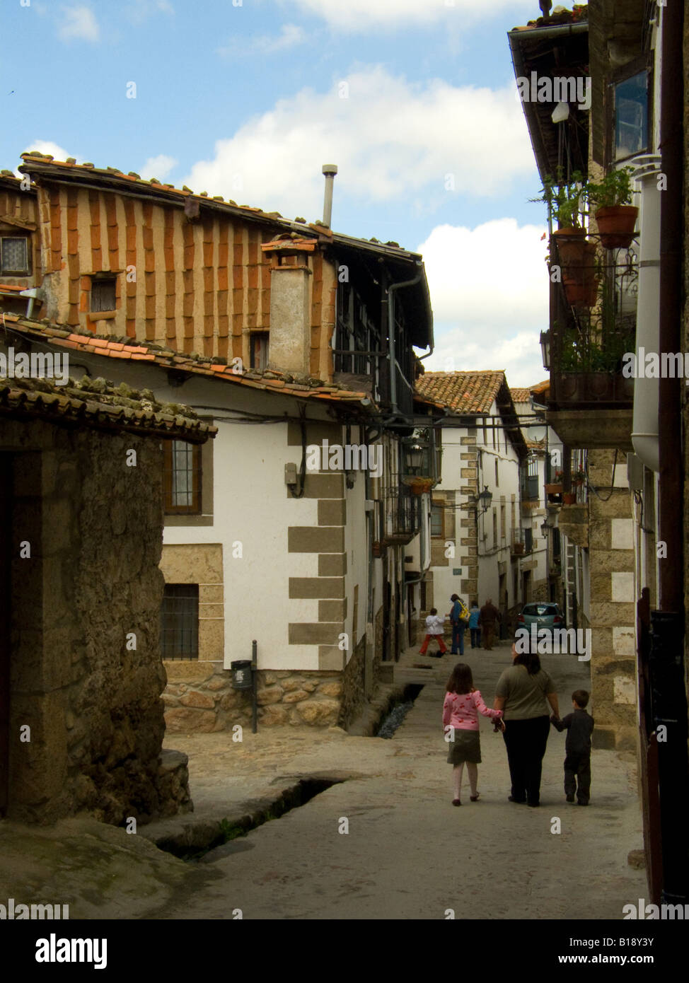 Tourists in Candelario Stock Photo