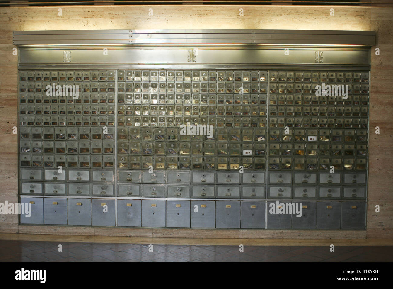 mailboxes at a U.S. post office Stock Photo Alamy