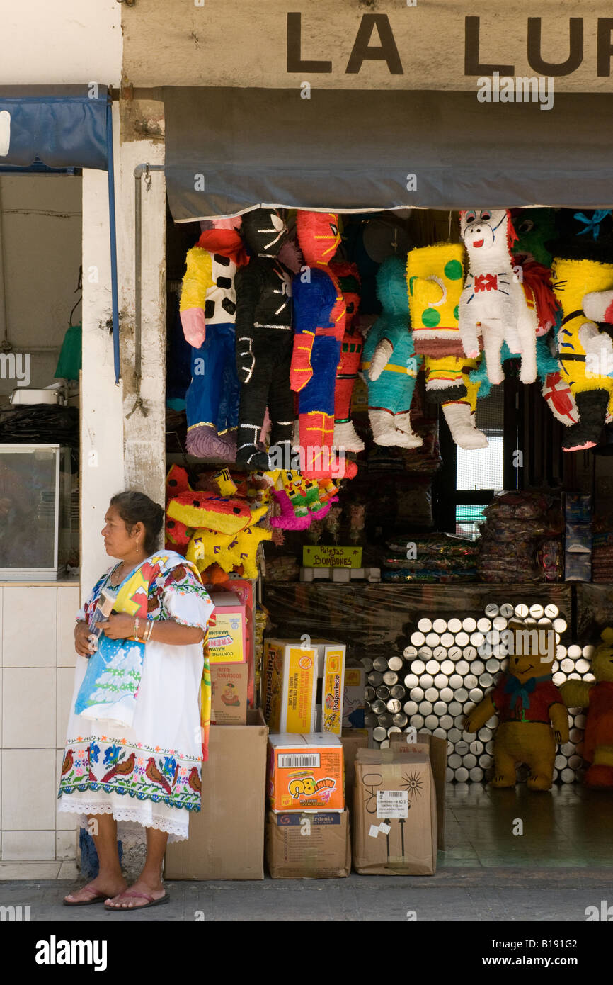 Street scene in Merida capital of the Yucatan state Mexico The first