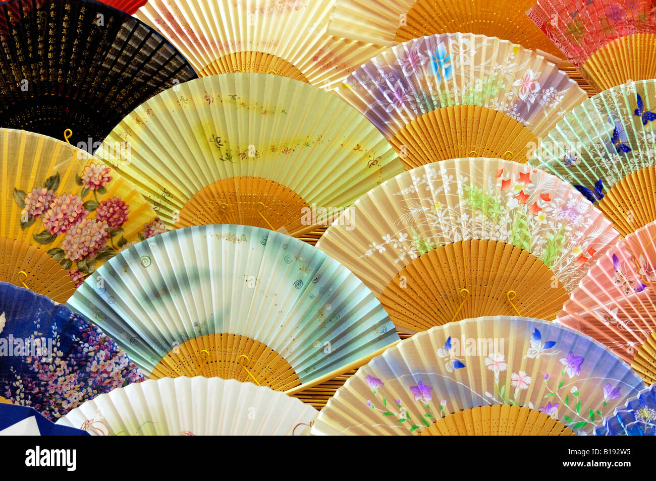 decorative japanese fans Kyoto Japan Stock Photo Alamy