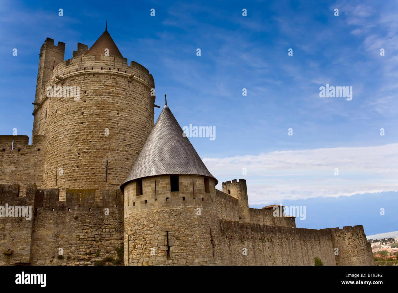 FRANCE, CARCASSONNE. Carcassonne in France fortified medieval castle Stock Photo