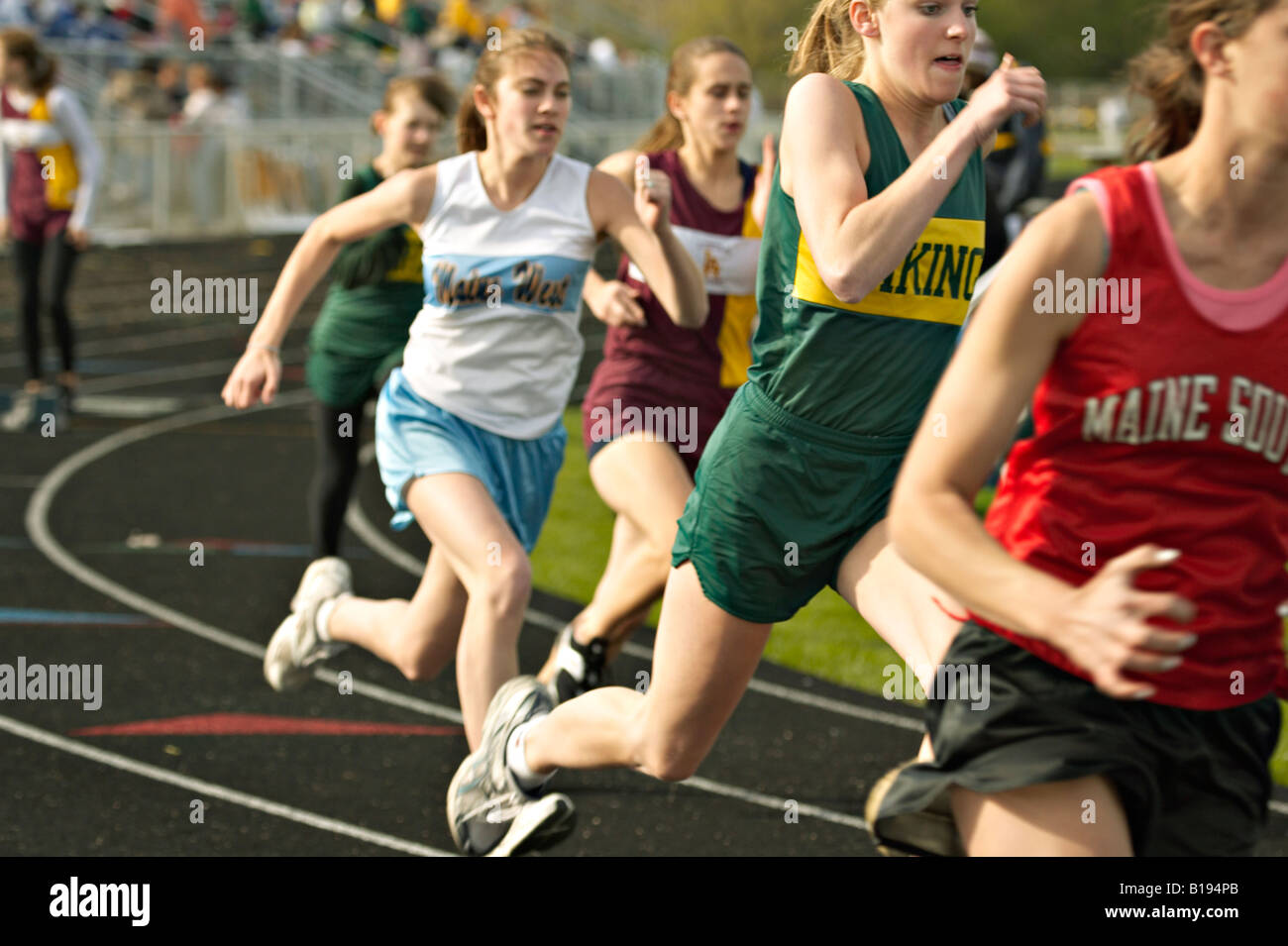 TRACK Glenview Illinois Sprinters just after start curve of track close