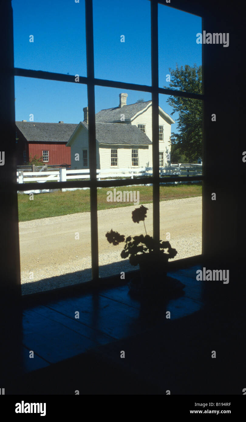 WISCONSIN Eagle Ethnic Crossroads Village home viewed through store