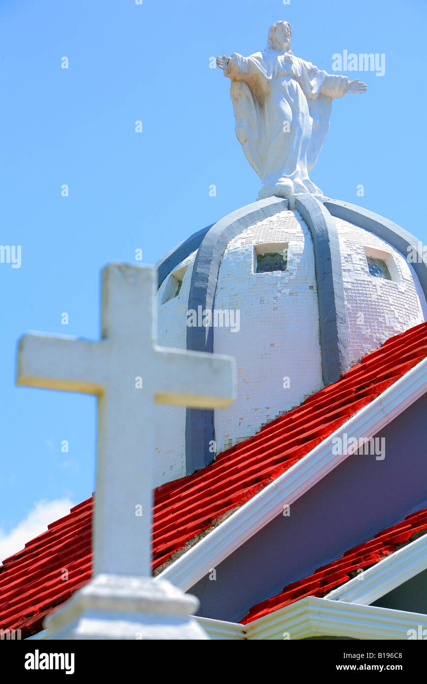 Statue of jesus on a church in mazatlan hires stock photography and